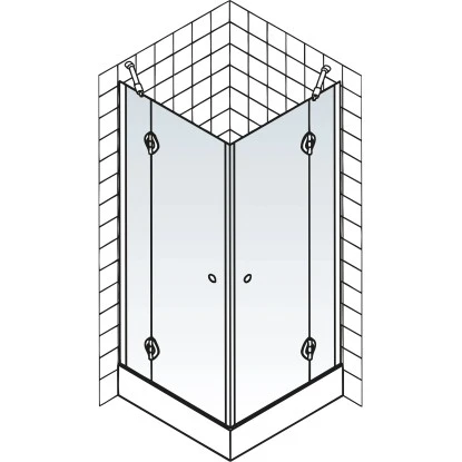 Schulte ExpressPlus Eckeinstieg 4-tlg. MasterClass Chromoptik 79,2-81,2x200cm