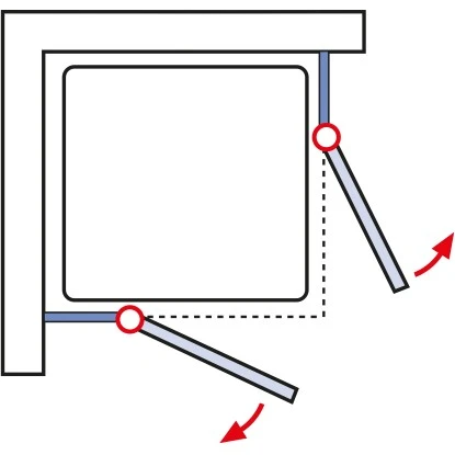 Schulte ExpressPlus Eckeinstieg 4-tlg. MasterClass Chromoptik 79,2-81,2x200cm
