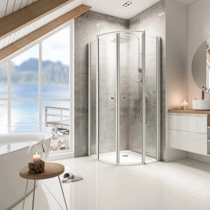 Schulte ExpressPlus Runddusche Garant 4-tlg. Alu-Natur Radius 55cm