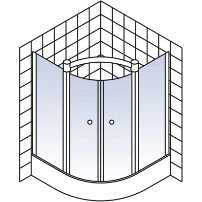 Schulte ExpressPlus Runddusche Garant mit Duschwanne Alu Natur 200x90x90cm