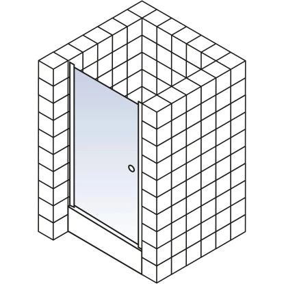 Schulte ExpressPlus Drehtür in Nische Garant Alu Natur links 200x80cm