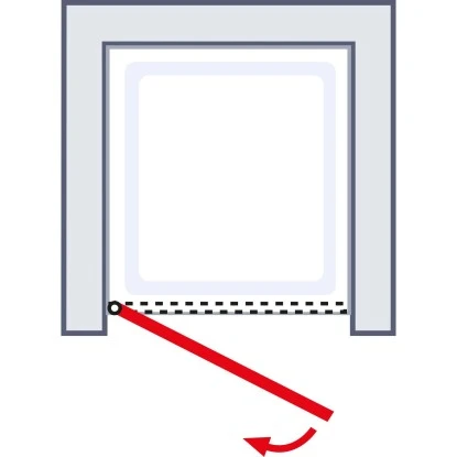 Schulte ExpressPlus Drehtür in Nische Garant Alu Natur links 200x80cm