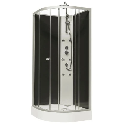 Schulte ExpressPlus Wellnesskabine Rhodos mit Schiebetür Alu Natur 225x85x85cm