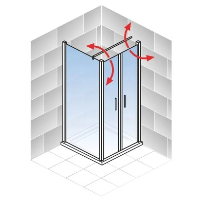 Schulte Sunny Pendeltür mit Seitenwand 90 x 80 x 180 cm Weiß