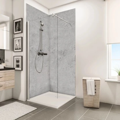 Schulte ExpressPlus DecoDesign Duschrückwand Dekor Stein Grau Hell 210x100cm