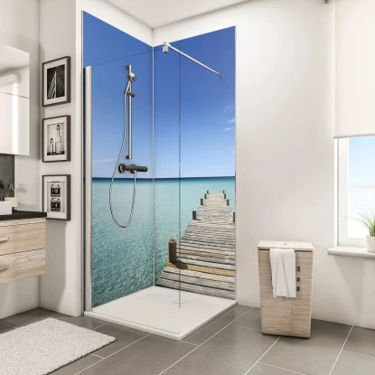 Schulte ExpressPlus DecoDesign Duschrückwand Foto über Eck Malediven 210x90x90cm