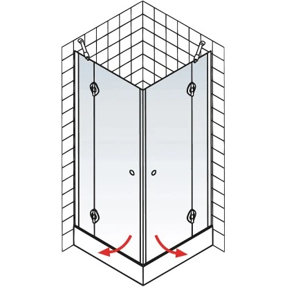 Schulte Eckeinstieg 4-tlg. Toura pendelbar Schwarz 200 x 100 x 100 cm Klar Hell