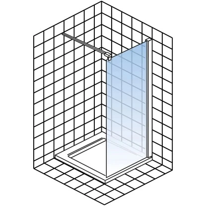 Schulte Walk In Frontteil Alexa Style 2.0 Dekor Frame Mattschwarz 200 x 90 cm