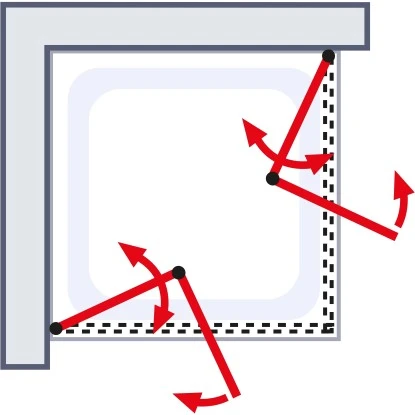 Schulte ExpressPlus Drehfalttür Eckeinstieg Garant 2.0 Chromoptik 200 x 100 cm