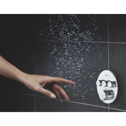 Grohe Thermostat Grohtherm SmartControl mit 3 Absperrventilen Chrom rund