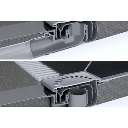 ESS Easy Drain Duschboard Aqua Brillant 120 x 110 cm Komplettset