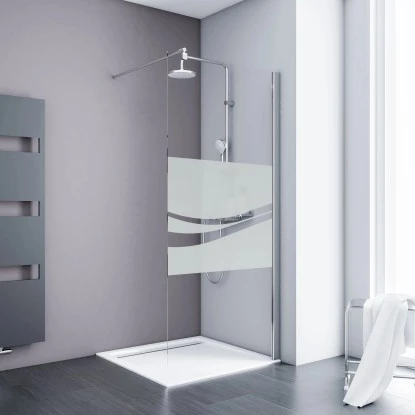 Schulte Duschwand Walk In Alexa Style 2.0 Chromoptik Dekor Liane 100 cm