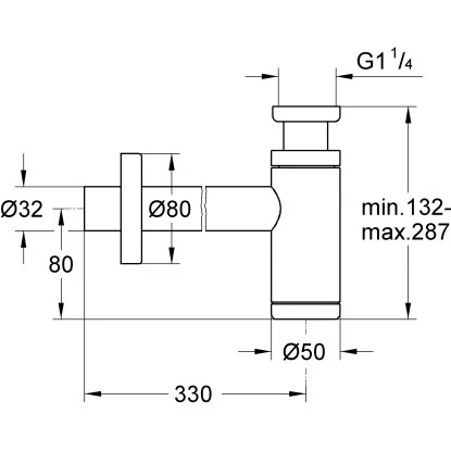 Grohe Geruchsverschluss 1 1/4" Chrom