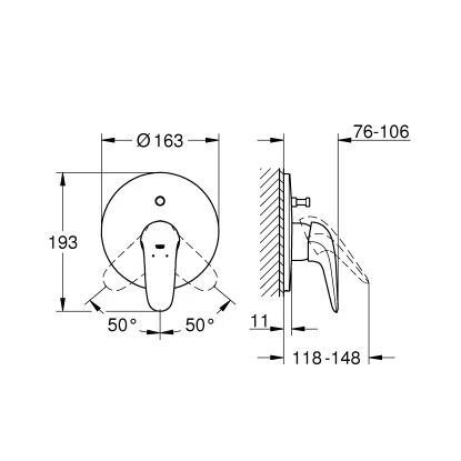 Grohe Einhand-Wannenbatterie Eurostyle Chrom