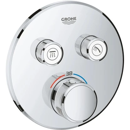 Grohe Thermostat Grohtherm SmartControl mit 2 Absperrventilen Chrom rund