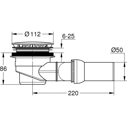 Grohe Ablaufgarnitur für Duschwanne Chrom
