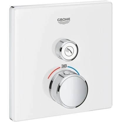 Grohe Thermostat Grohtherm SmartControl mit 1 Absperrventil Moon White eckig