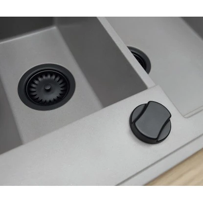 Miló Röhrensiphon-Set für Doppelbecken mit Exzenter Mattschwarz Ø 114 mm