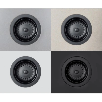 Miló Röhrensiphon-Set für Doppelbecken mit Exzenter Mattschwarz Ø 114 mm