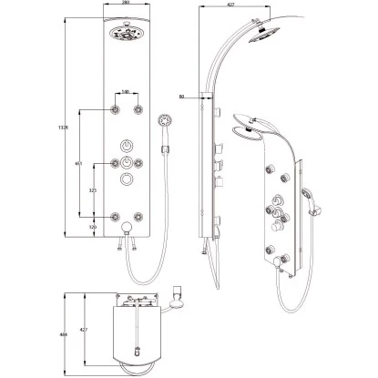 Duschpaneel Glas Weiß