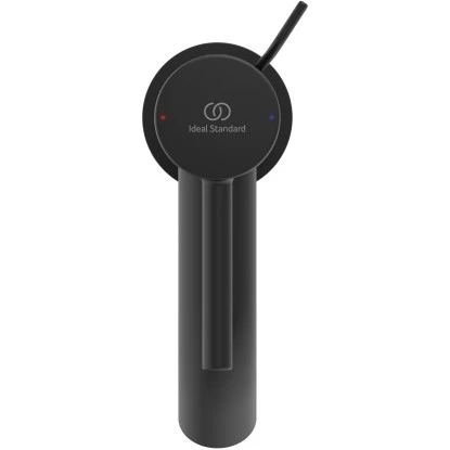 Ideal Standard Waschtischarmatur Ceraline mit Zugknopf-Ablaufgarnitur Silk Black