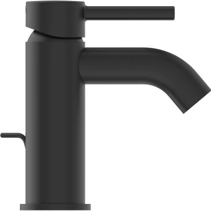 Ideal Standard Waschtischarmatur Ceraline mit Zugknopf-Ablaufgarnitur Silk Black