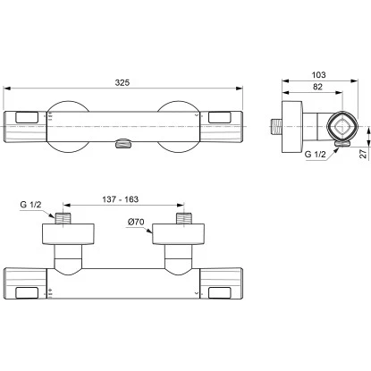Ideal Standard Brausethermostat Ceratherm T100 AP Chrom