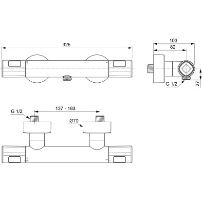 Ideal Standard Brausethermostat Ceratherm T100 AP Chrom