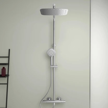 Ideal Standard Duschsystem Flex mit Brausethermostat Ceratherm T100 Chrom