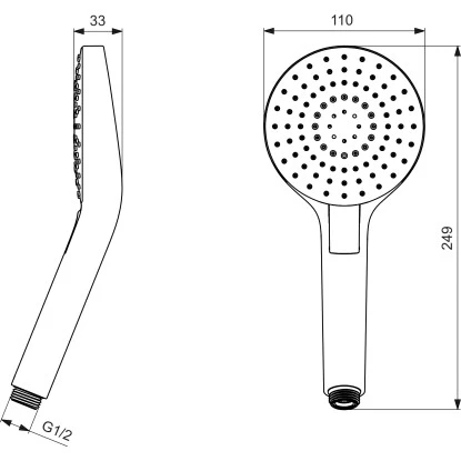 Ideal Standard 3-Funktionshandbrause Idealrain Evo Rund Ø 11 cm Chrom