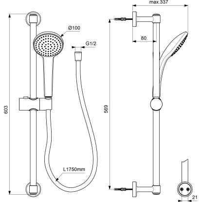 Ideal Standard Armaturen-Bundle 02 Aufputz Ceraline Silk Black