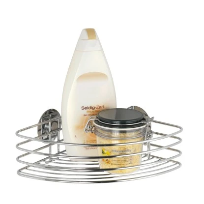 Wenko Eckablage Turbo-Loc Befestigen ohne Bohren Chrom glänzend rund