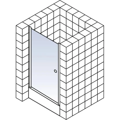 Schulte ExpressPlus Drehtür in Nische Garant Alu Natur rechts 200x100cm