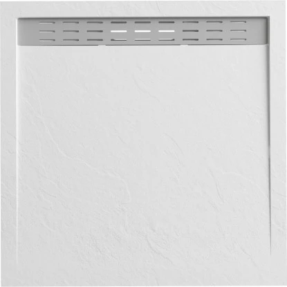 Verosan+ Duschplatte mit Duschrinne Matt Weiß 90 cm x 90 cm