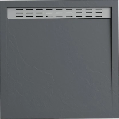 Verosan+ Duschplatte mit Duschrinne Dunkelgrau 90 cm x 90 cm