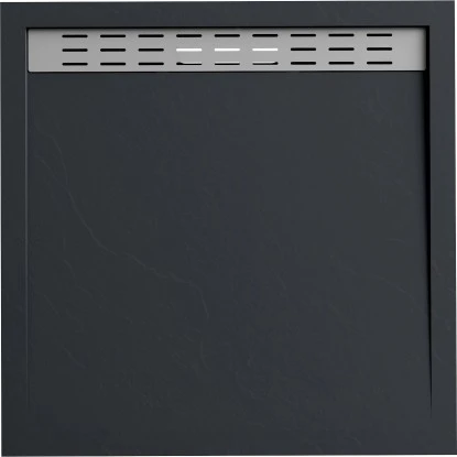 Verosan+ Duschplatte mit Duschrinne Schwarz 90 cm x 90 cm