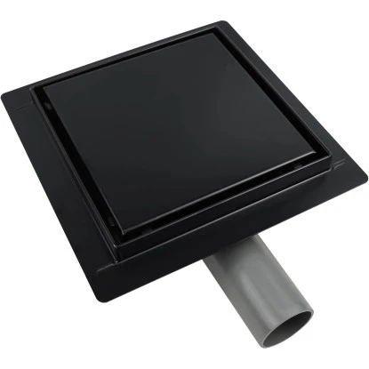 VerosanPro Duschrinne-Bodenablauf Nakia Quadratisch Matt Schwarz 15 cm x 15 cm