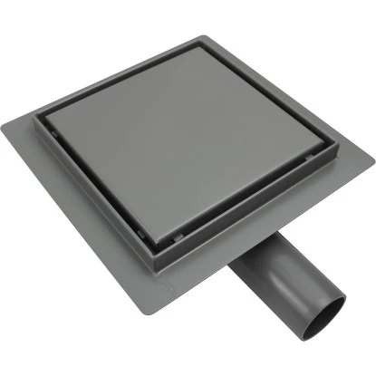 VerosanPro Duschrinne-Bodenablauf Nakia Quadratisch Matt Hellgrau 30 cm x 30 cm