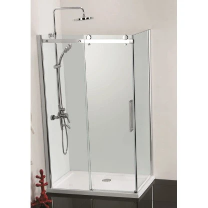 Sanotechnik Eckdusche Elegance mit Schiebetür 195 cm x 140 cm x 90 cm