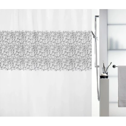 Spirella Duschvorhang Textil Iroko Grau 180 cm x 180 cm