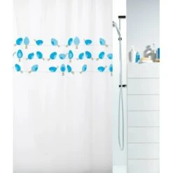 Spirella Duschvorhang Birdy Blue 200 Cm X 180 Cm