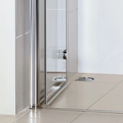 Breuer Eckeinstieg DrehfalttürElana Komfort Chrom Klarglas 80 x 80 cm