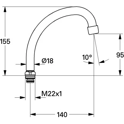 Grohe Rohrauslauf Ausladung 140 mm