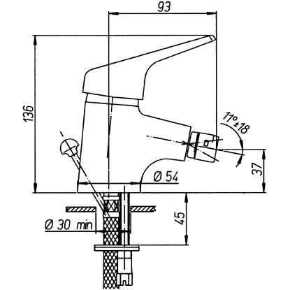 Sanitop-Wingenroth Einhebelmischer Bidetarmatur Jetmix Chrom