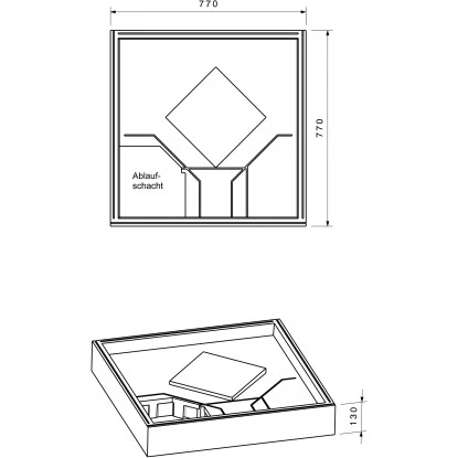 Duschwannenträger für Ottofond Q 80 cm x 80 cm