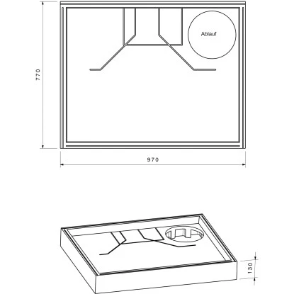 Duschwannenträger für Ottofond Aruba 100 cm x 80 cm
