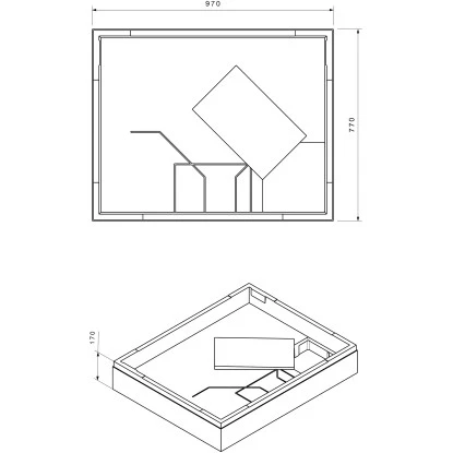 Duschwannenträger für Ottofond Samos 100 cm x 80 cm