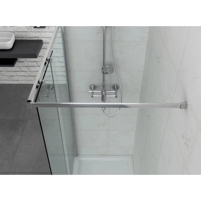 Sanotechnik Duschwand Walk In Elite 195 cm x 120 cm Klarglas Chrom