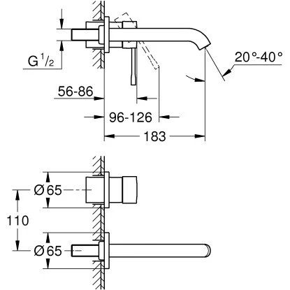 Grohe 2-Loch-Waschtischbatterie Essence Supersteel
