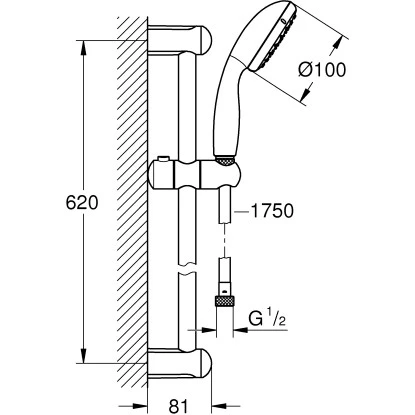 Grohe Brausestangenset Tempesta 100 Chrom